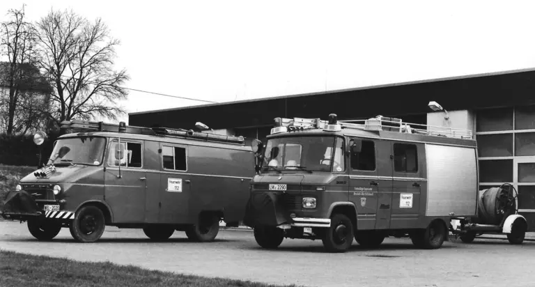 Löschgruppenfahrzeuge LF 8 Freiwillige Feuerwehr Beselich-Obertiefenbach (Bachert Opel Blitz 1964 und Metz Mercedes-Benz 1980)